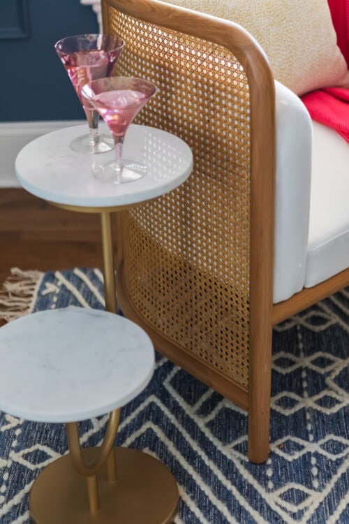 LK Design of Durham bedroom interior design drink table and chair